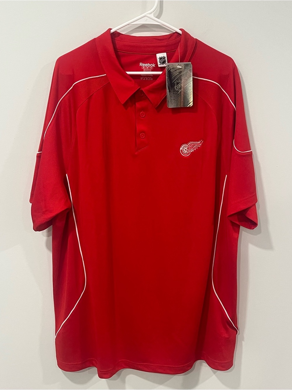 Reebok Detroit Red Wings Polo with White Piping